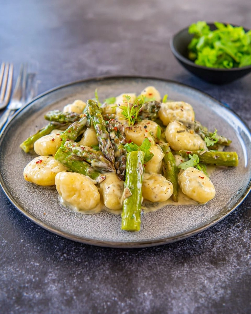Cremige Gnocchi mit Spargelpfanne Glutenfrei Low Carb