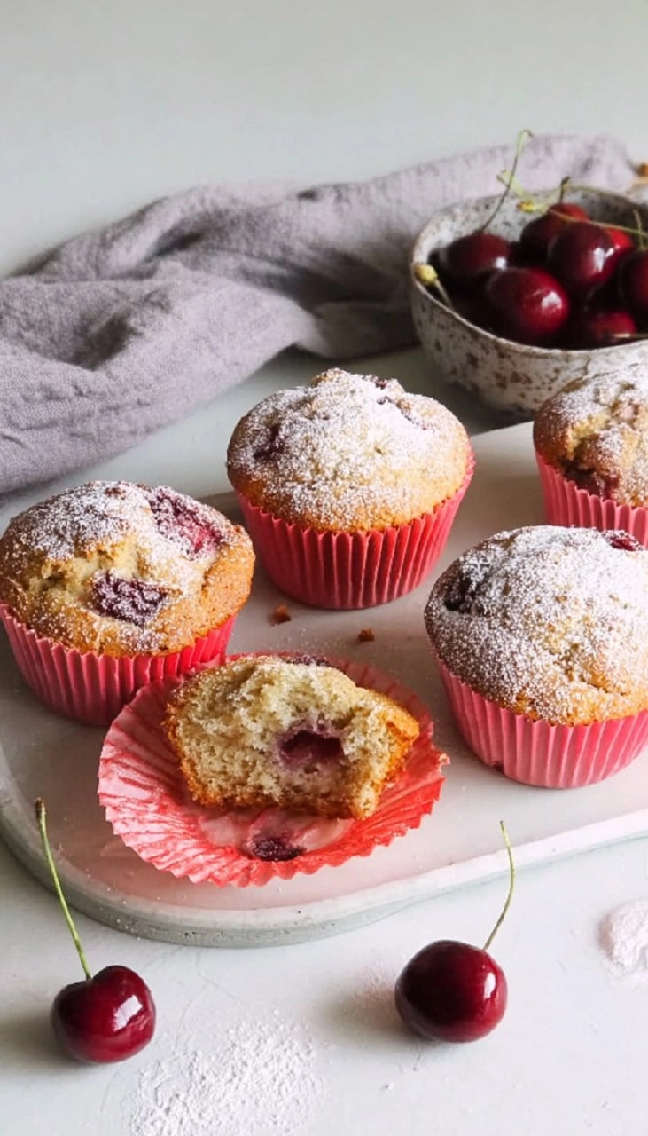 Muffins mit Kirschen