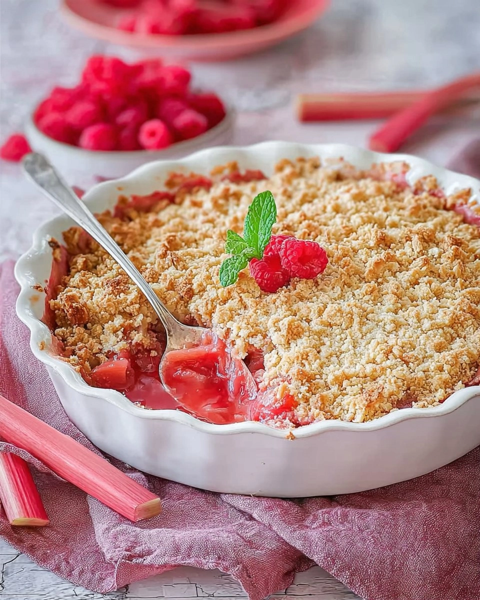 Rhabarber-Crumble mit süßen Streuseln