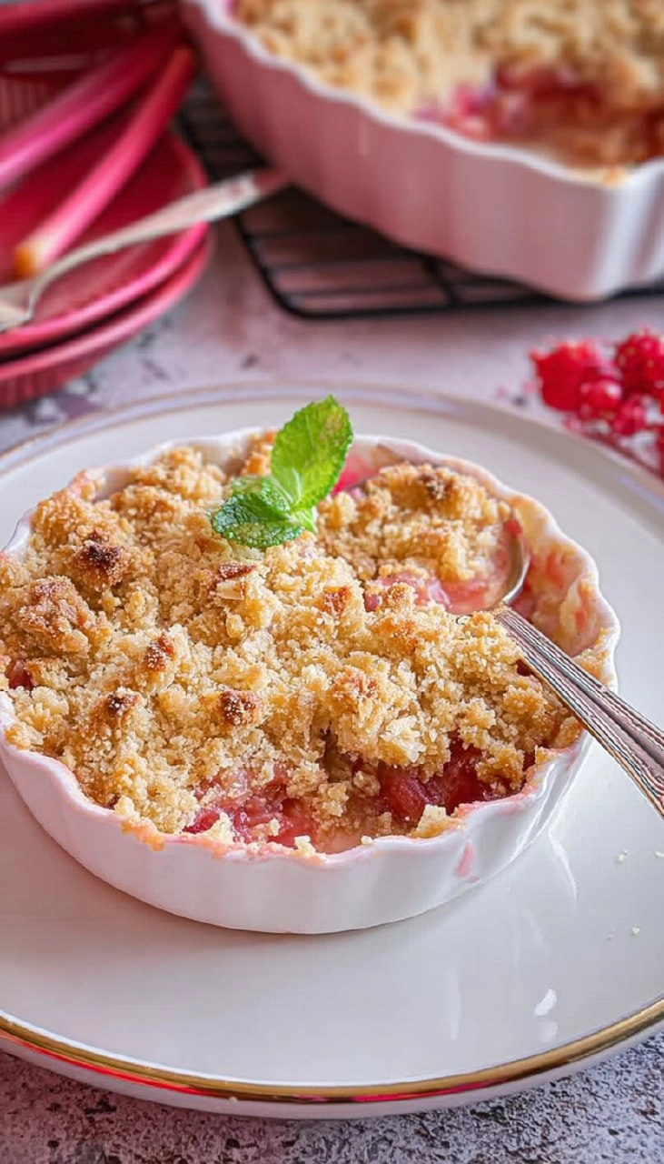Rhabarber-Crumble mit süßen Streuseln