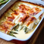 Spargel-Cannelloni-mit-Schinken-und-Hollandaise-Ueberbacken-Rezept