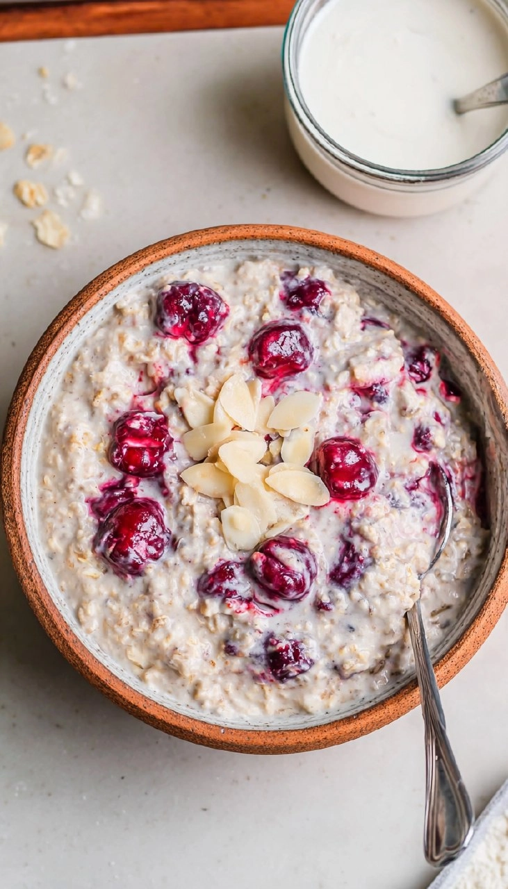 Vegane Kirsch-Banane Overnight Oats