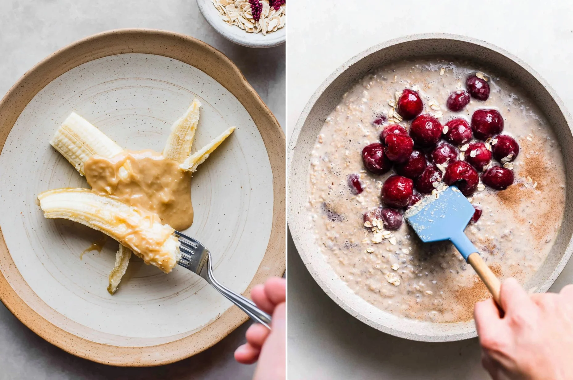 Vegane Kirsch-Banane Overnight Oats