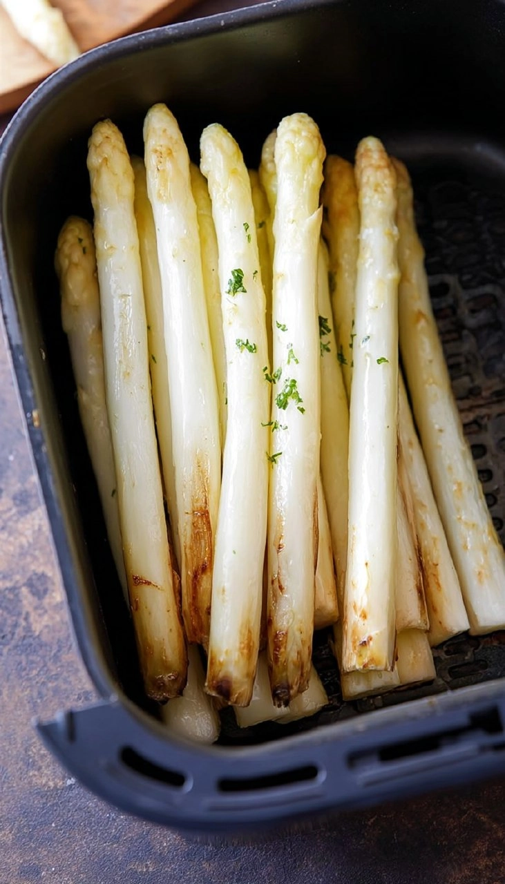 Weißer Spargel in der Heißluftfritteuse