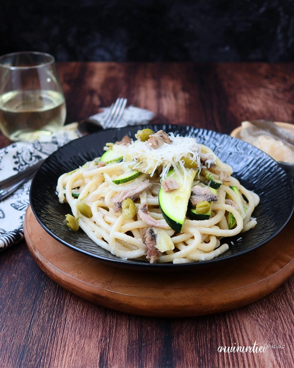 Cremige Pasta mit Zucchini, Fenchel und Sardinen