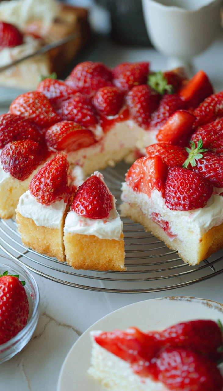 Erdbeerkuchen-mit-Paradiescreme-Rezept