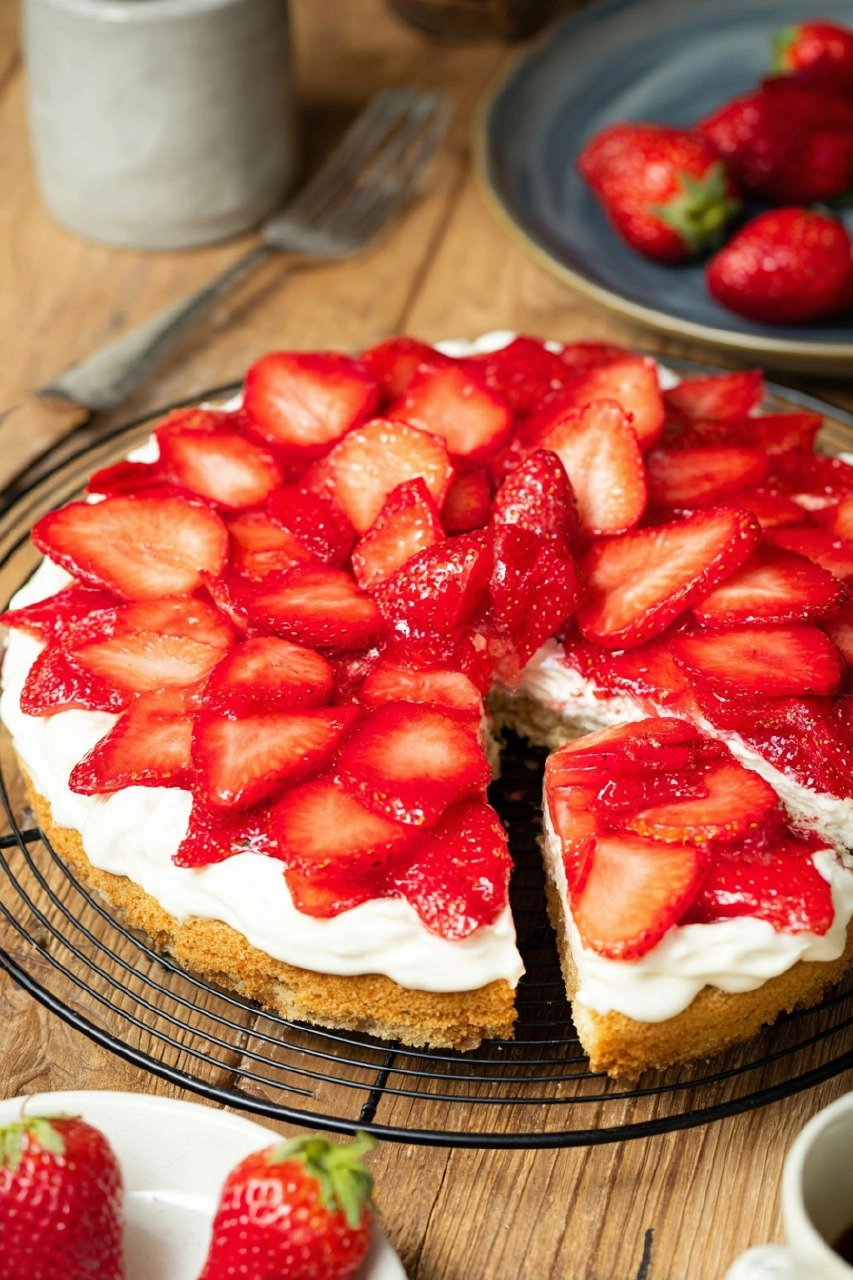 Erdbeerkuchen mit Paradiescreme