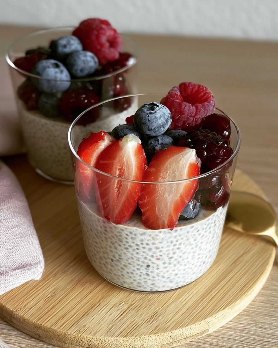 Erdnuss-Chiapudding mit Beeren