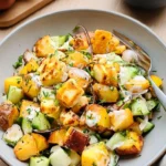 Knuspriger-Kartoffelsalat-mit-Halloumi-Rezept