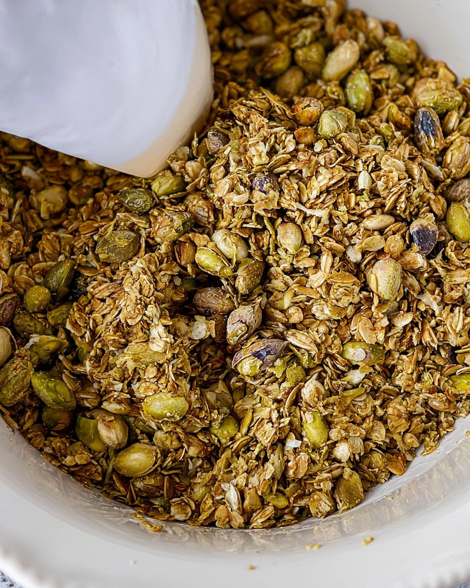Knuspriges Pistazien-Kokos-Granola