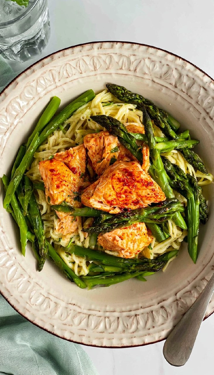 Pasta-mit-gruenem-Spargel-und-Lachs-Rezept